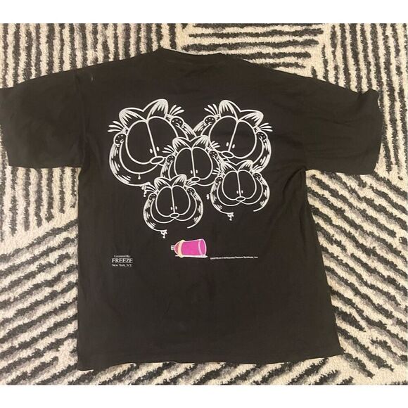 GARFIELD CAT Vintage 2 sided single stitch tee Spray Paint All over Freeze XL pa - Picture 8 of 13